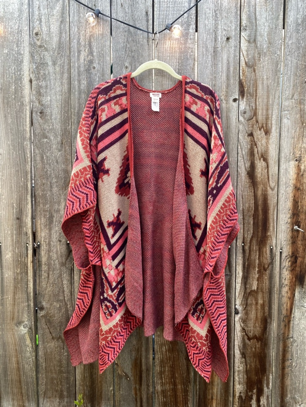 Multicolor Geometric Southwestern Inspired Poncho
